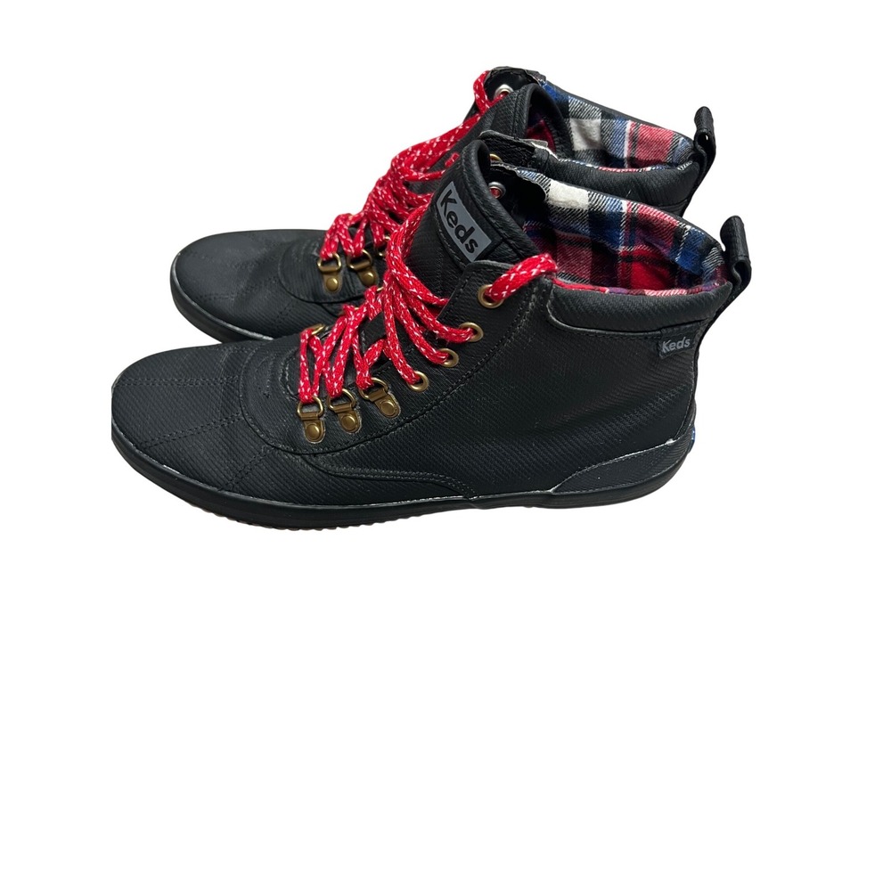 Keds Scout Boot II Water Resistant Black Plaid Lining Ankle Boots Womens 9.5